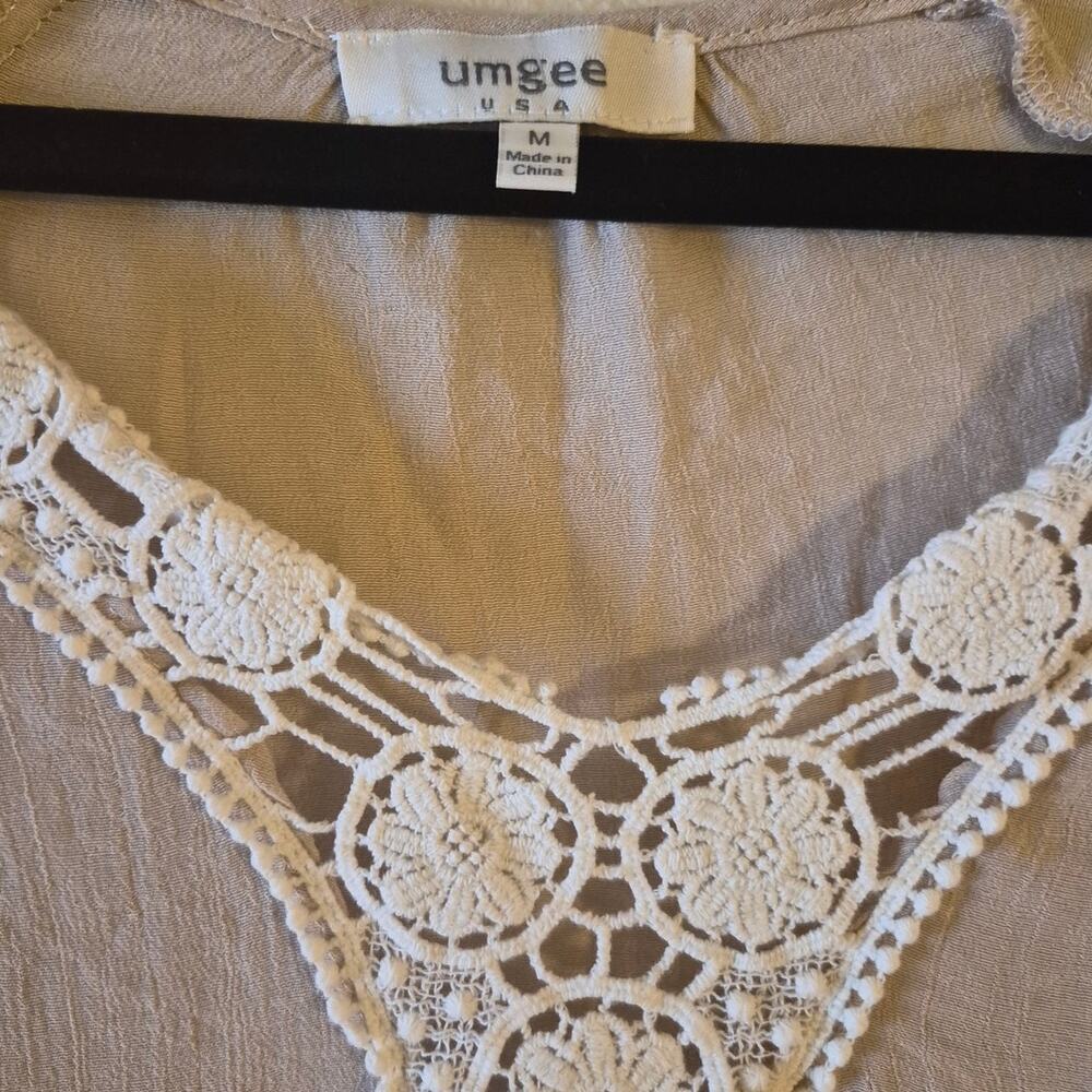 Umgee Boho Crochet Lace Blouse – Ethereal Festival Fairy Top - Picture 3 of 4